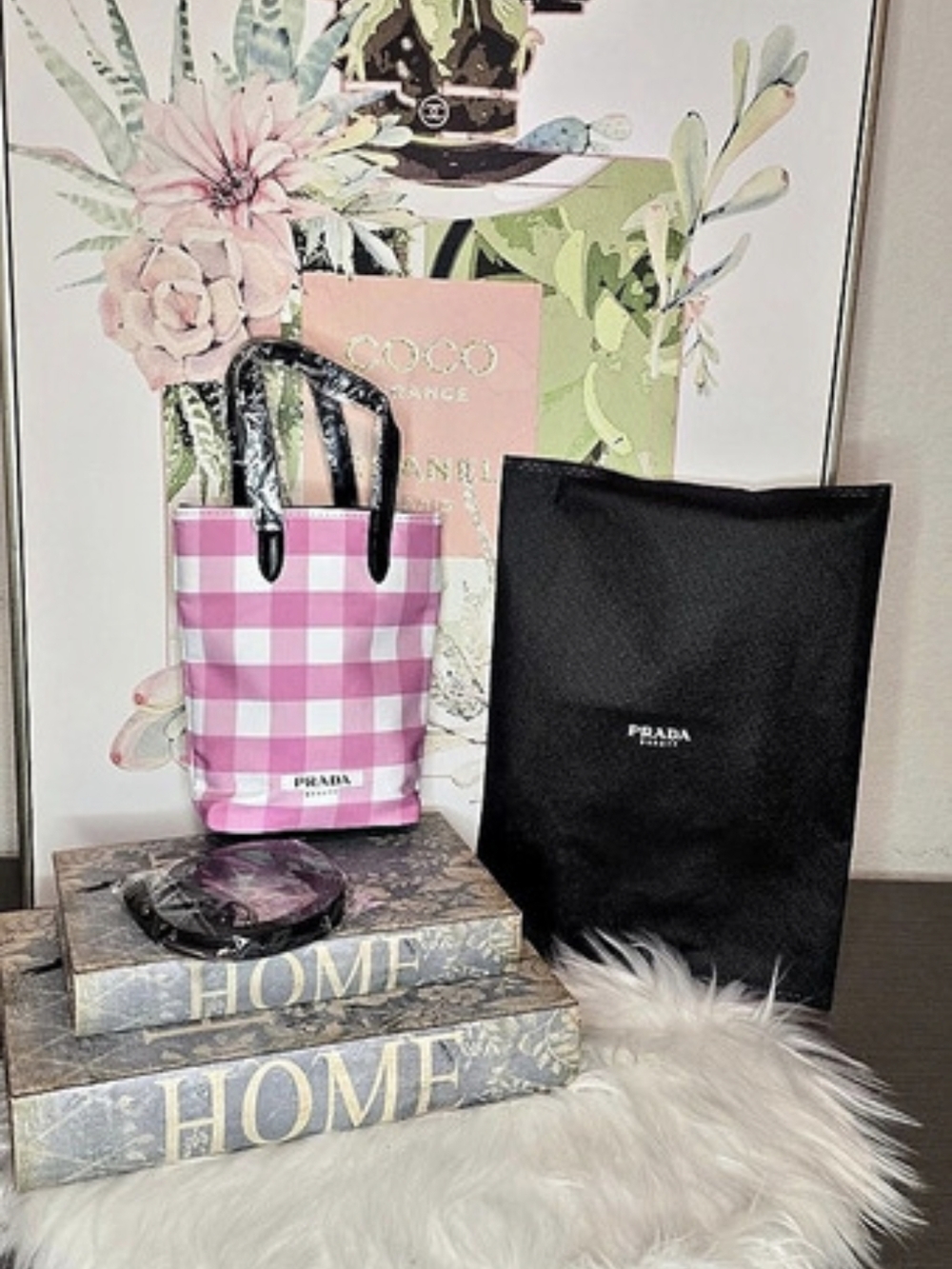 Prada Beauty Vichy Pink Gingham Mini Tote GWP